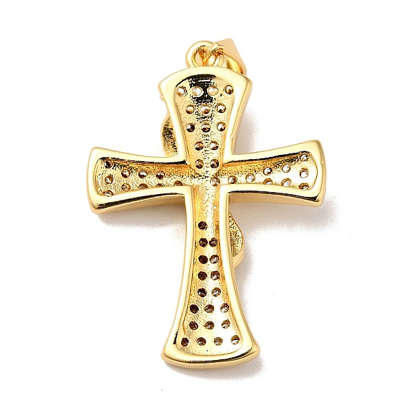 

PandaHall Rack Plating Brass Micro Pave Clear Cubic Zirconia Pendants, Cadmium Free & Nickel Free & Lead Free, Cross, Real 18K Gold Plated...