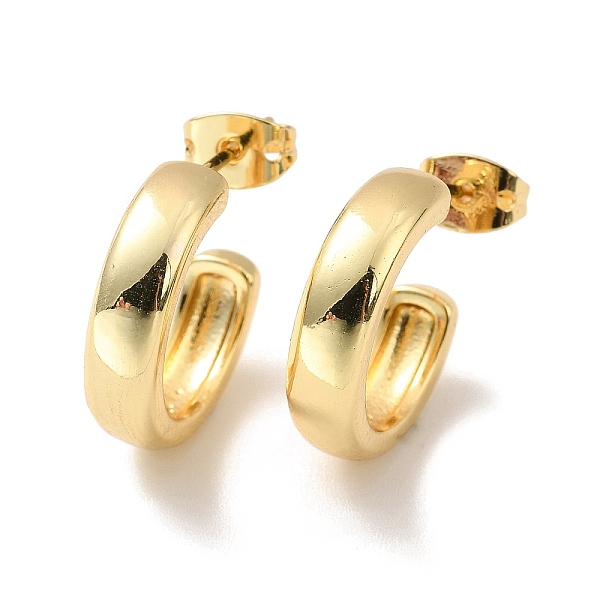 Rack Plating Brass C-shape Stud Earrings
