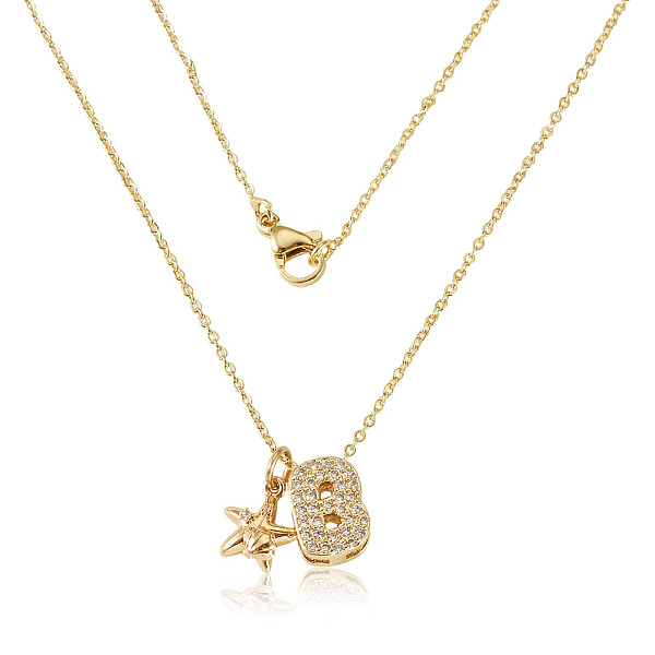 Colliers pendentifs en laiton sertis de micro-pavés de zirconiums cubiques transparents et de strass