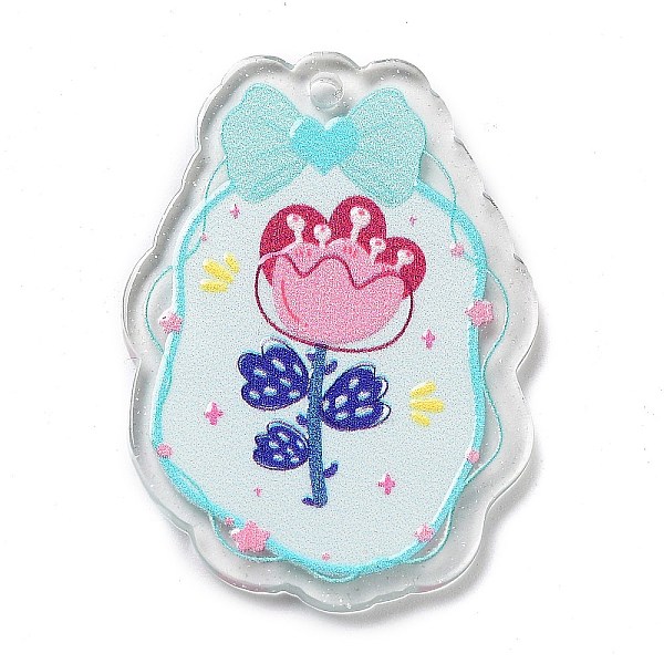 

PandaHall Acrylic Pendants, Flower, Blue, 40.5x29x2.5mm, Hole: 1.8mm Acrylic Flower Blue