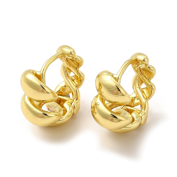 

PandaHall Rack Plating Brass Twist Hoop Earrings for Women, Lead Free & Cadmium Free, Real 18K Gold Plated, 18.5x15.5x9mm, Pin: 1mm Brass...