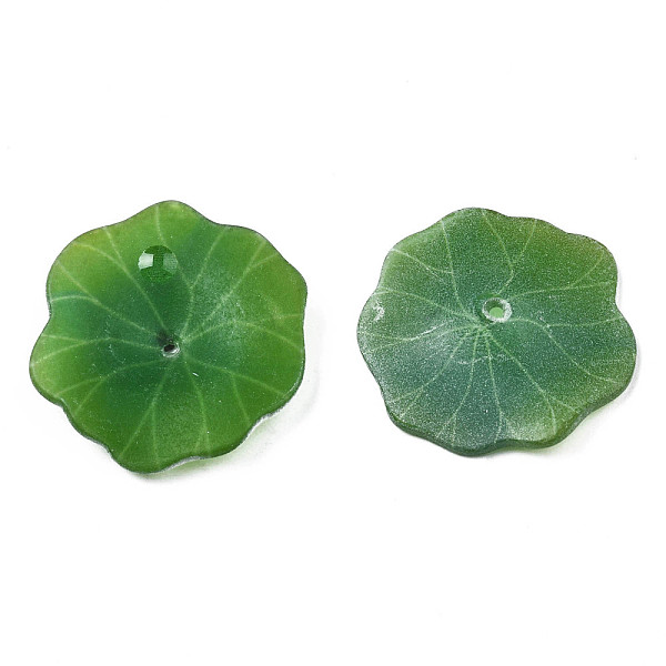 

PandaHall Plastic Pendants, Lotus Leaf, Green, 23x22x4mm, Hole: 1mm Plastic Leaf Green
