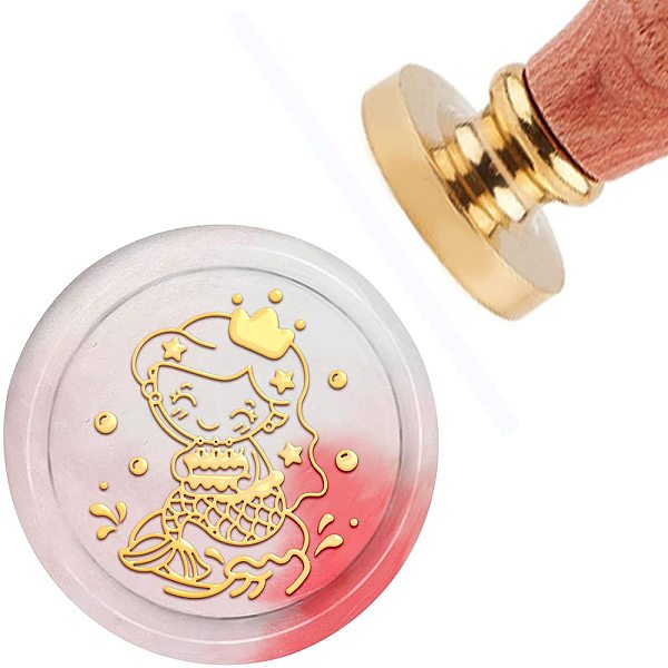 

PandaHall CRASPIRE Wax Seal Stamp Mermaid Vintage Sealing Wax Stamps Stars 30mm 1.18inch Removable Brass Head Sealing Stamp with Wooden...