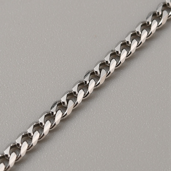 

PandaHall 304 Stainless Steel Cuban Link Chains, Unwelded, with Spool, Stainless Steel Color, 3.5x3x1mm, about 82.02 Feet(25m)/Roll 304...