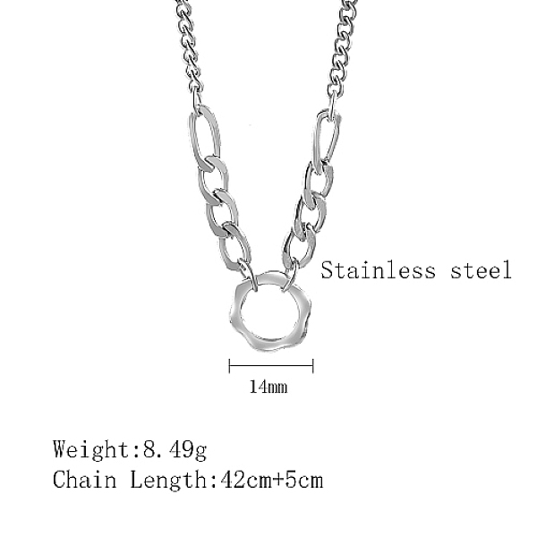 

PandaHall Stainless Steel Pendant Necklaces, Hollow Flower, Stainless Steel Color, 16.54 inch(42cm) Stainless Steel Flower