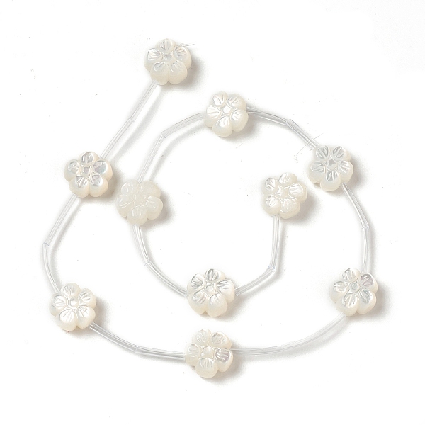 

PandaHall Natural White Shell Mother of Pearl Shell Beads, Flower, Creamy White, 11x11.5x6mm, Hole: 0.9mm, about 10pcs/strand, 12.80''...