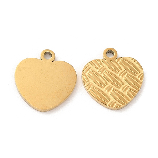 

PandaHall Ion Plating(IP) 316L Surgical Stainless Steel Charms, Textured, Heart Charms, Real 18K Gold Plated, 12.5x12x1mm, Hole: 1.4mm 316L...