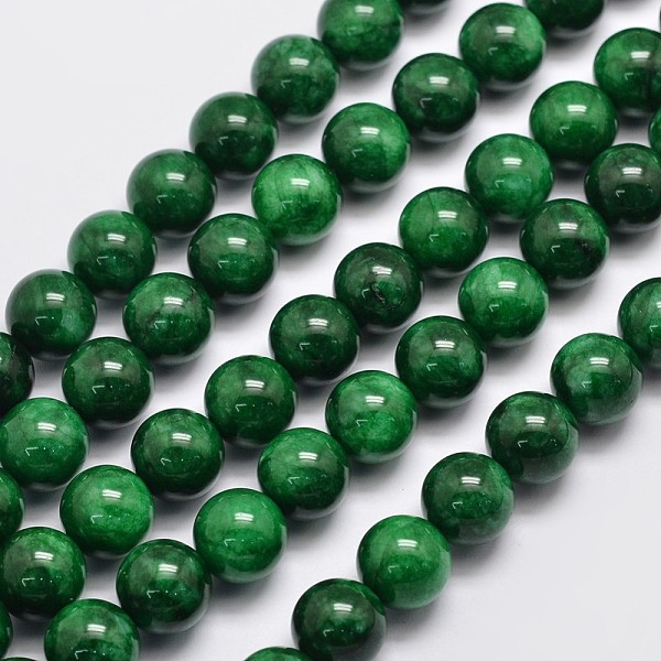 

PandaHall Natural Malaysia Jade Beads Strands, Round, Dyed, Dark Green, 10mm, Hole: 1mm, about 38pcs/strand, 15 inch Malaysia Jade Round...