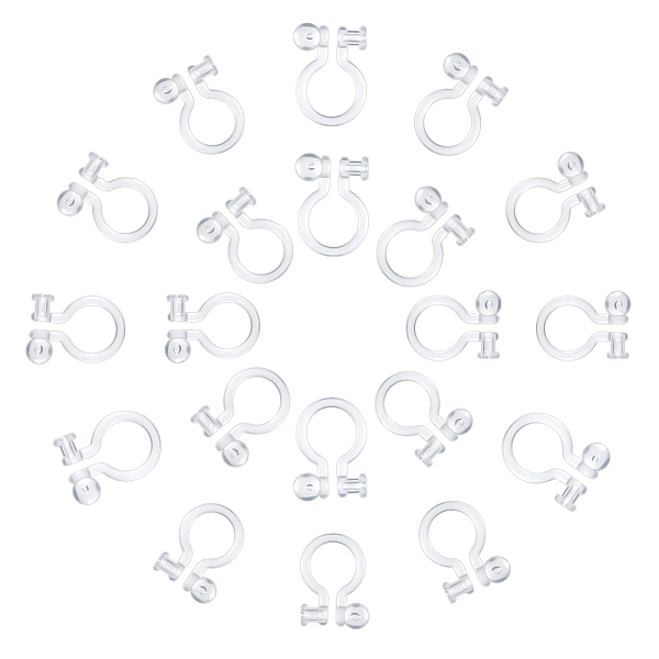 

PandaHall arricraft 100 Pcs 4 Styles Resin Earring Components Clear Clip-on Earring Converter Clip-on Earring Findings for DIY Non Pierced...