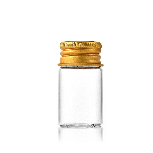 

PandaHall Glass Bottles Bead Containers, Screw Top Bead Storage Tubes with Golden Plated Aluminum Cap, Column, Clear, 2.2x4cm, Capacity: 8ml...