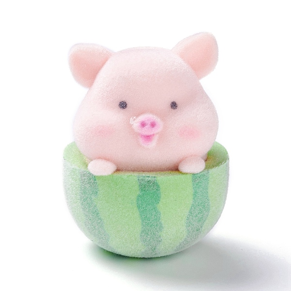 

PandaHall Flocky Resin Miniature Pig Figurines, Watermelon Piggy Animals Ornament, for Home Desk Garden Bonsai Landscape Decoration, Misty...