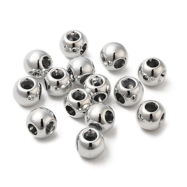 

PandaHall Plating Acrylic Beads, Round, Silver, 8x7x6.5mm, Hole: 2mm and 3mm Acrylic Round Silver