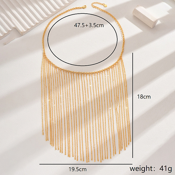 

PandaHall Brass Tassel Necklace for Women Brass