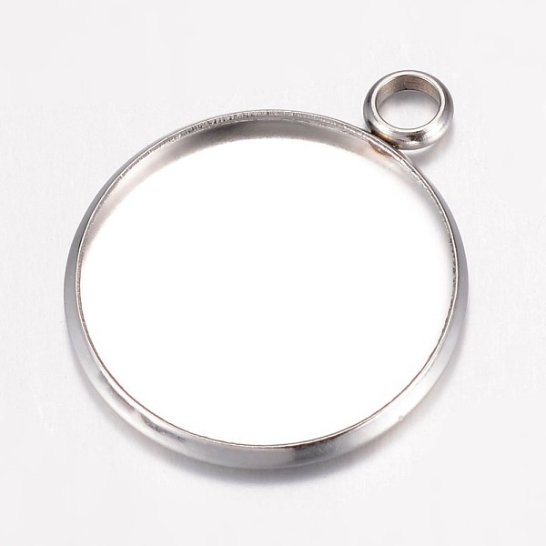 

PandaHall 304 Stainless Steel Pendant Cabochon Settings, Plain Edge Bezel Cups, Flat Round, Stainless Steel Color, Tray: 20mm, 26.5x22x2mm...