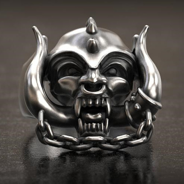 

PandaHall Alloy Skull Finger Ring, Gothic Punk Jewelry for Women, Platinum, US Size 7(17.3mm) Alloy