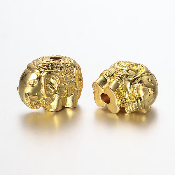

PandaHall Elephant Alloy Beads, Golden, 9.5x11.5x7.5mm, Hole: 2mm Alloy Elephant