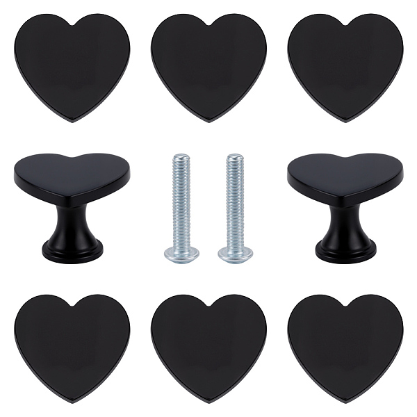 Black Heart Drawer Knobs for Dresser