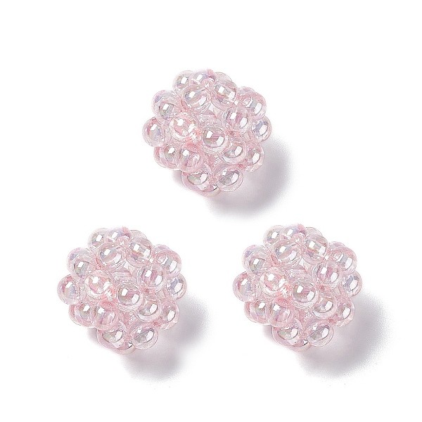 

PandaHall Handmade Transparent Plastic Woven Beads, Round, Lavender Blush, 22mm, Hole: 5mm Plastic Round