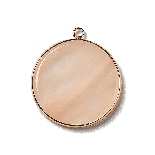 

PandaHall Natural Pink Aventurine Pendants, Flat Round Charms, with Golden Plated Brass Frame, 35x31x3~3.5mm, Hole: 2.5mm Pink Aventurine...