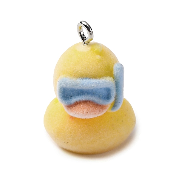 Flocky Resin Pendants