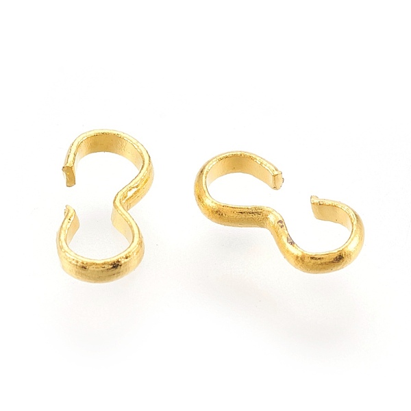 PandaHall Brass Quick Link Connectors, Chain Findings, Number 3 Shaped Clasps, Golden, 8.2x4x1mm Brass Number