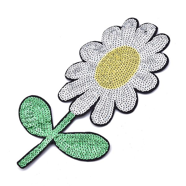 PandaHall Computerized Embroidery Cloth Iron on/Sew on Patches, with Paillette, Costume Accessories, Appliques, Flowers, Colorful...