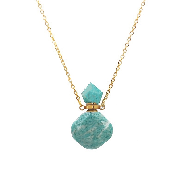 Natural Flower Amazonite Perfume Bottle Necklaces