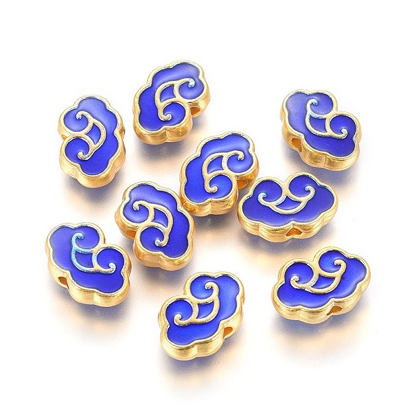 

PandaHall Golden Plated Alloy Enamel Beads, Longevity lock, Blue, 8x12x3mm, Hole: 1.8mm Alloy+Enamel Lock Blue