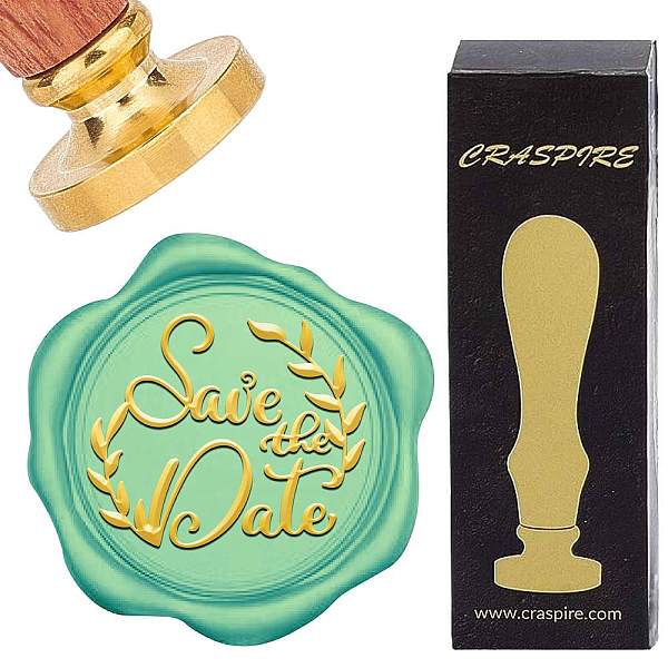 

PandaHall Brass Wax Seal Stamp with Rosewood Handle, for DIY Scrapbooking, Word, 25mm Brass Word