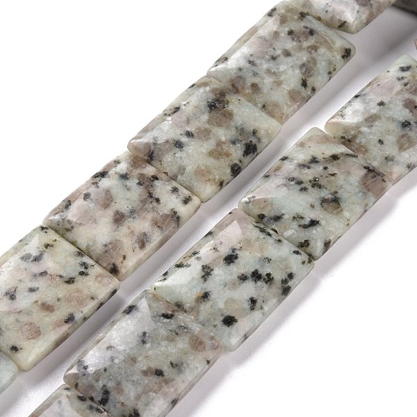 

PandaHall Natural Sesame Jasper/Kiwi Jasper Beads Strands, Rectangle, 30x23x8mm, Hole: 1.2mm, about 13pcs/strand, 15.35''(39cm) Sesame...