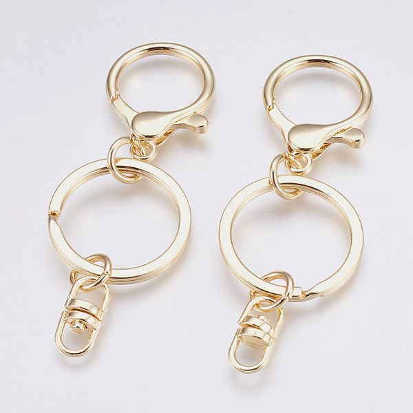 

PandaHall Alloy Keychain, with Iron Findings, Light Gold, 87mm Iron Ring