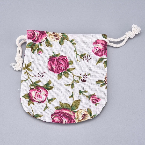 

PandaHall Burlap Pouches Gift Storage Bags, Candy Treat Party Packing Bags, with Polyester Drawstring Cord, Flower Pattern, 11.5x11cm Burlap...