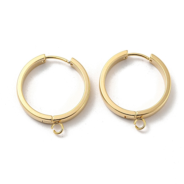 

PandaHall 201 Stainless Steel Huggie Hoop Earrings Findings, with Vertical Loop, with 316 Surgical Stainless Steel Earring Pins, Ring, Real...