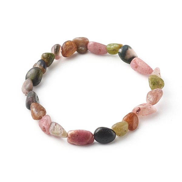 

PandaHall Natural Tourmaline Beaded Stretch Bracelets for Kids, Tumbled Stone, Nuggets, Inner Diameter: 1-3/4~1-7/8 inch(4.3~4.7cm)...