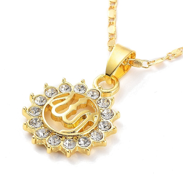 

PandaHall Golden Alloy Rhinestone Pendant Necklaces, Sun, 18.31 inch(46.5cm) Rhinestone Sun Clear