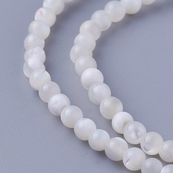 

PandaHall Shell Beads Strands, Round, 3~3.2mm, Hole: 0.5mm, about 130pcs/strand, 14.96 inch(38cm) Other Sea Shell Round
