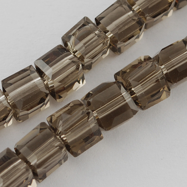 

PandaHall Glass Bead Strands, Faceted, Cube, Coffee, 6x6x6mm, Hole: 1mm, about 100pcs/strand, 22 inch Glass Cube Brown