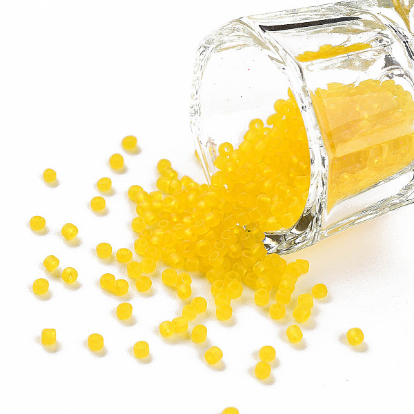 

PandaHall 12/0 Glass Seed Beads, Frosted Colors, Round, Round Hole, Yellow, 12/0, 2mm, Hole: 1mm, about 3333pcs/50g, 50g/bag, 18bags/2pounds...