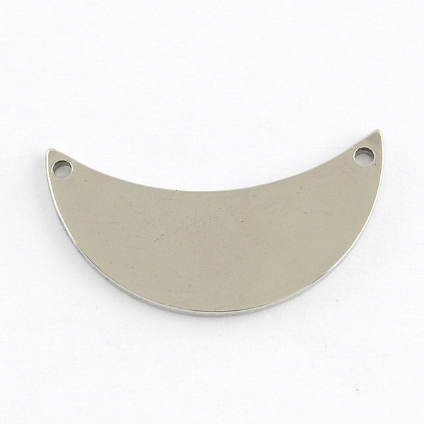 

PandaHall Crescent Moon Stainless Steel Links connectors, Stainless Steel Color, 24x13x1mm, Hole: 1mm Stainless Steel Moon