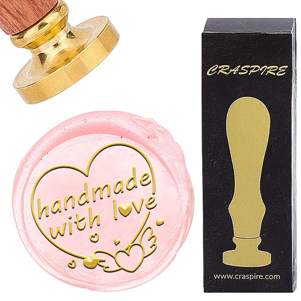 

PandaHall CRASPIRE Heart Wax Seal Stamps Vintage Removable Brass Sealing Stamp Heads 25mm with Wooden Handle for Wedding Valentine's Day...