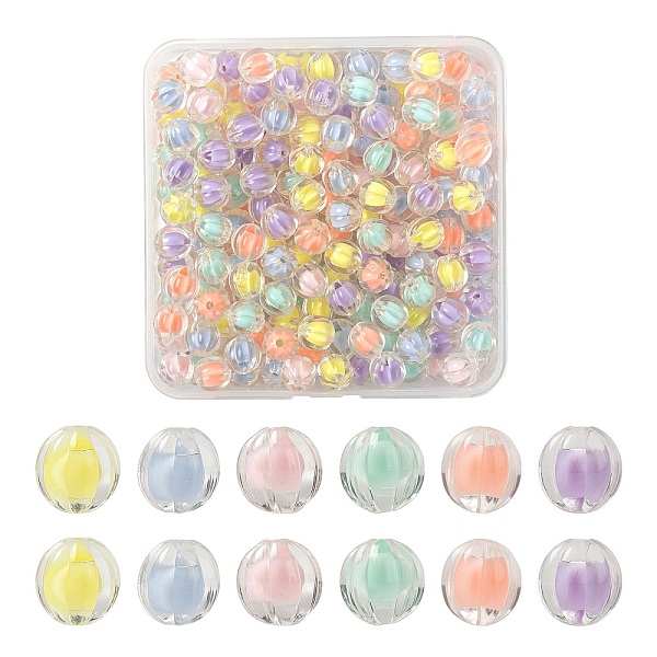 

PandaHall 210Pcs 6 Colors Transparent Acrylic Beads, Bead in Bead, Pumpkin, Mixed Color, 11x11.5mm, Hole: 2mm Acrylic Pumpkin Multicolor