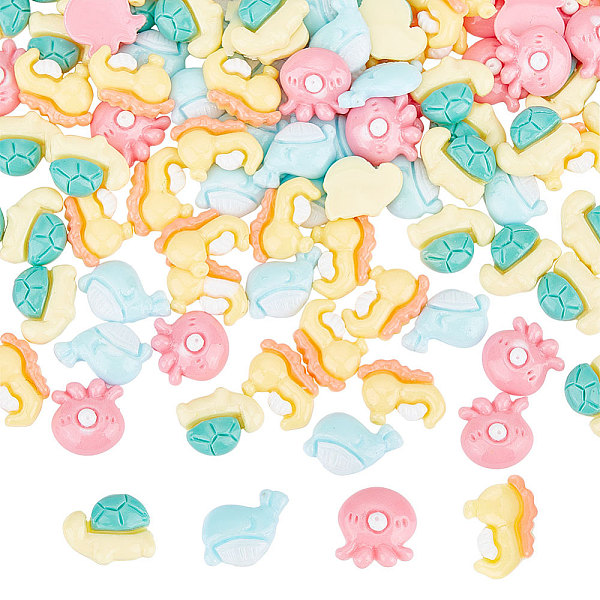 

PandaHall OLYCRAFT 120Pcs 4 Styles Turtle Resin Fillers Sea Horse Dolphin Octopus Resin Cabochons Luminous Nail Art Decoration Accessories...