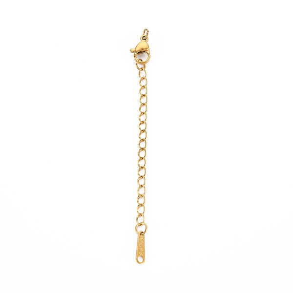 

PandaHall 304 Stainless Steel Chain Extender, Cadmium Free & Nickel Free & Lead Free, with Clasps and Tiny Teardrop Charm, Golden, 50mm...
