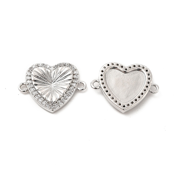 

PandaHall Brass Micro Pave Clear Cubic Zirconia Connector Charms, Heart Links, Platinum, 16.5x21x3mm, Hole: 1.6mm Brass+Cubic Zirconia Heart...