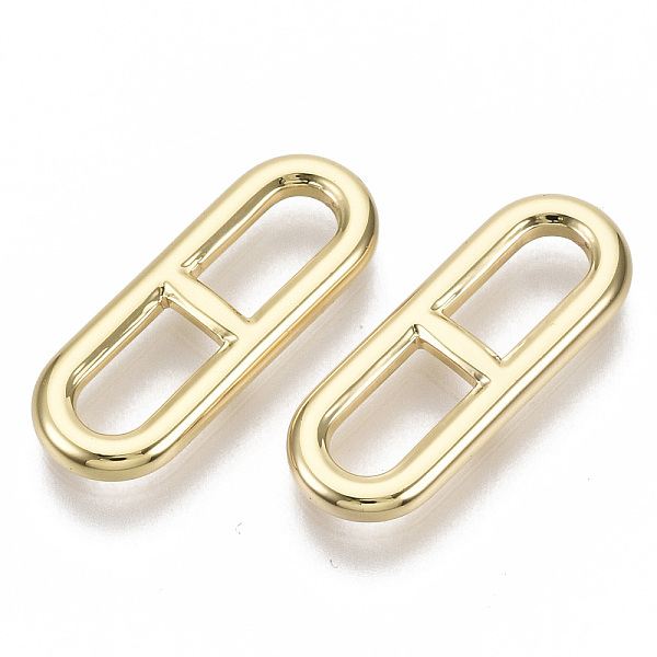 

PandaHall Brass Links Connectors, Nickel Free, Soda Tab/Pull Tab, Oval, Real 18K Gold Plated, 19.5x7.5x2mm, Hole: 3x7mm Brass Oval