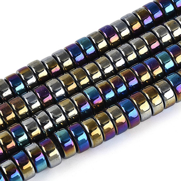 Brins de perles en verre opaque plaquées de couleur AB