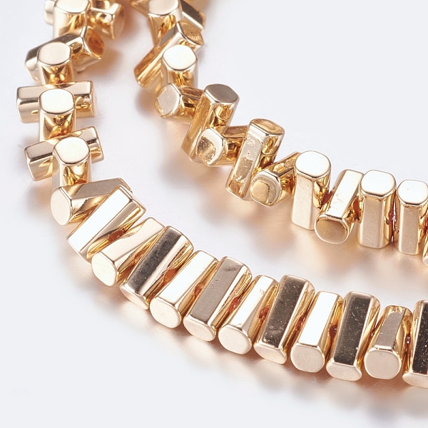 

PandaHall Non-magnetic Synthetic Hematite Beads Strands, Column, Light Gold Plated, 6.5x3mm, Hole: 1mm, about 49pcs/strand, 15.9 inch...