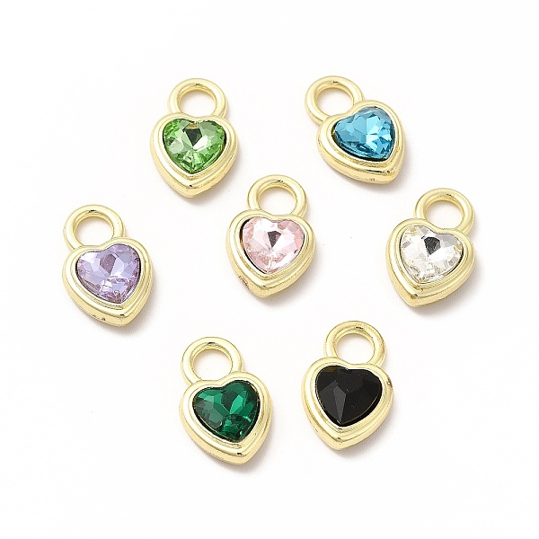 

PandaHall Rack Plating Alloy with Glass Pendants, Light Gold, Heart Charms, Cadmium Free & Nickel Free & Lead Free, Mixed Color..., Multicolor