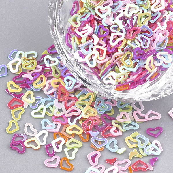 

PandaHall Ornament Accessories, PVC Plastic Paillette/Sequins Beads, AB Color Plated, Heart, Mixed Color, 3~4x1.5~3x0.2mm, about..., Multicolor