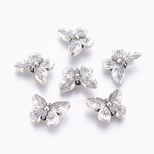 

PandaHall Tibetan Style Alloy Beads, Butterfly, Cadmium Free & Nickel Free & Lead Free, Antique Silver, 14x18x5mm, Hole: 1.5mm Alloy...